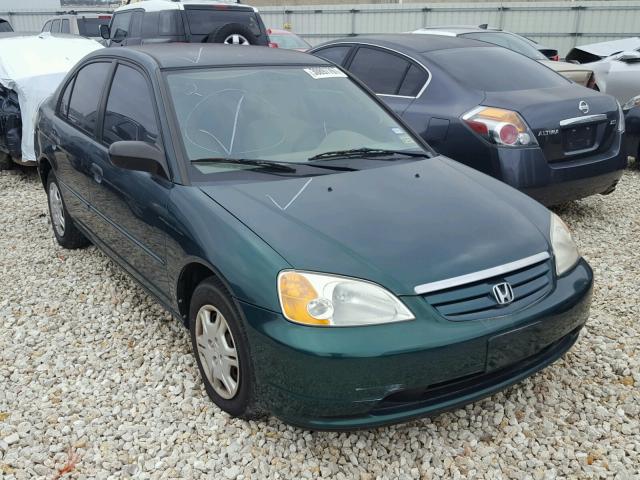 2HGES16551H539348 - 2001 HONDA CIVIC LX GREEN photo 1