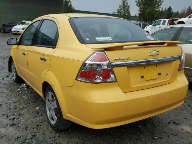 KL1TG56E09B314989 - 2009 CHEVROLET AVEO LT YELLOW photo 3