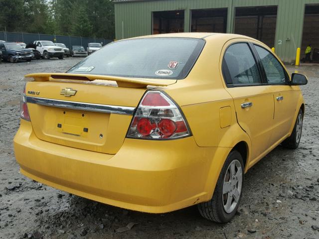 KL1TG56E09B314989 - 2009 CHEVROLET AVEO LT YELLOW photo 4