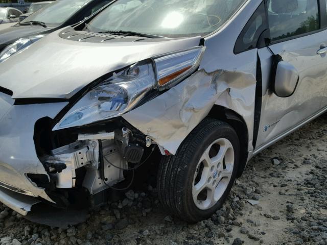 1N4AZ0CPXEC337418 - 2014 NISSAN LEAF S SILVER photo 9