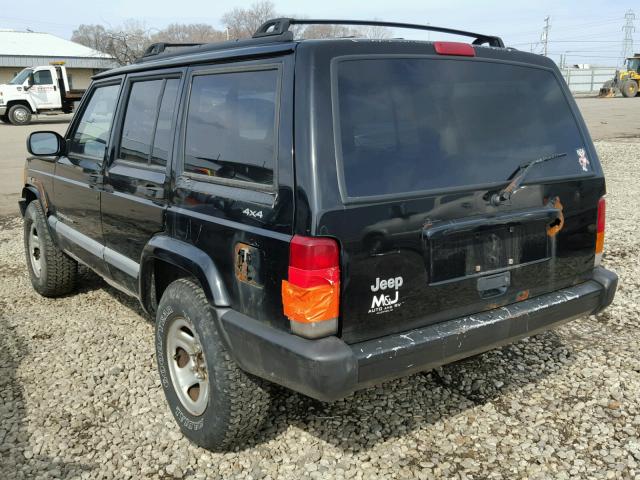 1J4FF48S8YL113849 - 2000 JEEP CHEROKEE S BLACK photo 3