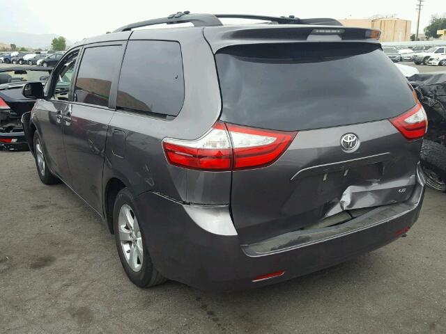 5TDKK3DC9FS570352 - 2015 TOYOTA SIENNA LE GRAY photo 3