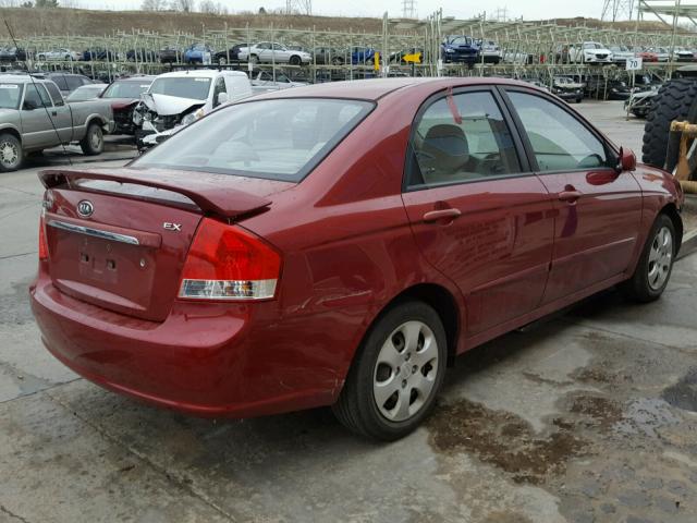 KNAFE121285506335 - 2008 KIA SPECTRA EX RED photo 4