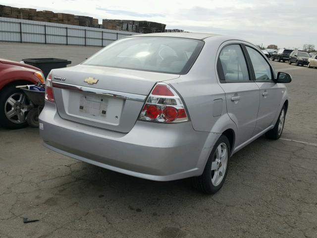 KL1TG56607B140220 - 2007 CHEVROLET AVEO LT SILVER photo 4