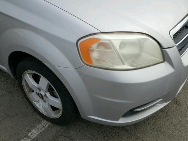 KL1TG56607B140220 - 2007 CHEVROLET AVEO LT SILVER photo 9