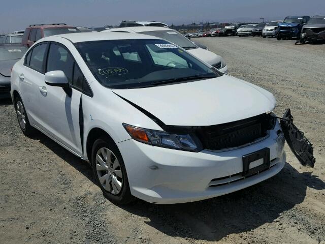 19XFB2F51CE391111 - 2012 HONDA CIVIC LX WHITE photo 1