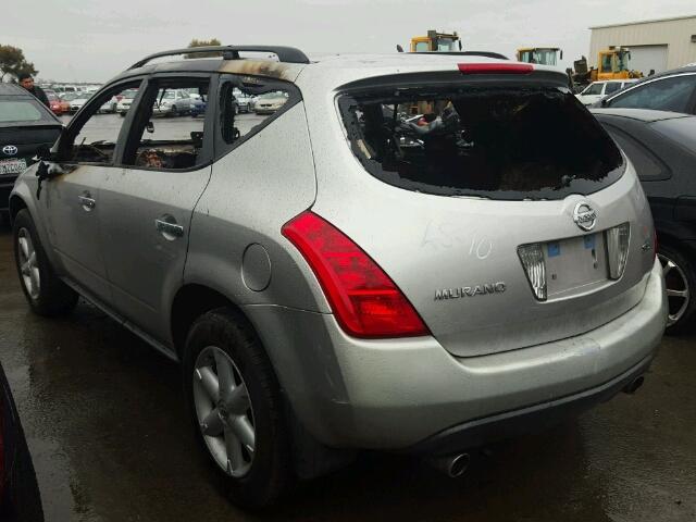 JN8AZ08T85W303061 - 2005 NISSAN MURANO SL SILVER photo 3