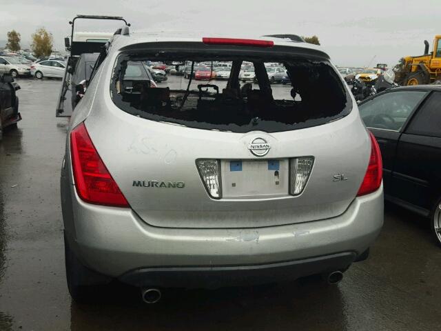 JN8AZ08T85W303061 - 2005 NISSAN MURANO SL SILVER photo 9