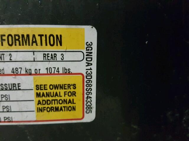 3GNDA13D68S643385 - 2008 CHEVROLET HHR LS GRAY photo 10