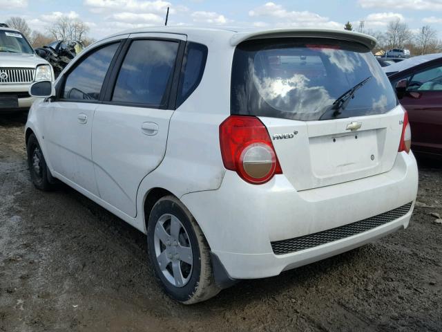 KL1TD66E19B331296 - 2009 CHEVROLET AVEO LS WHITE photo 3