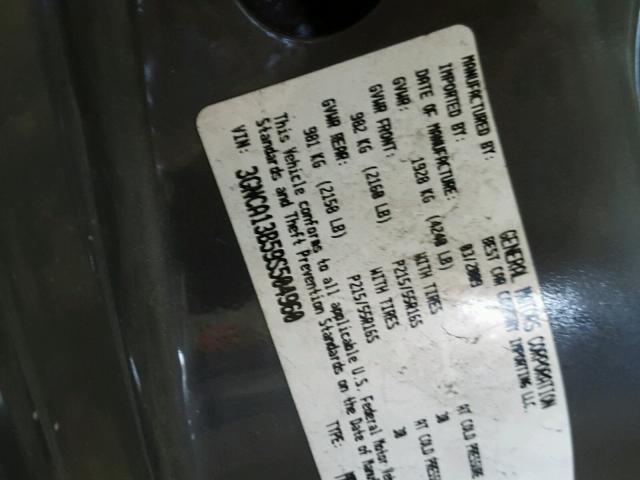 3GNCA13B59S504960 - 2009 CHEVROLET HHR LS GRAY photo 10