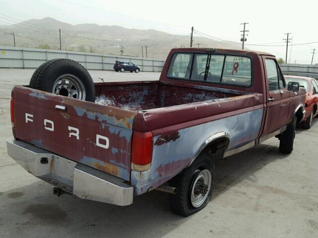 1FTHF26H7LPA76661 - 1990 FORD F250 RED photo 4