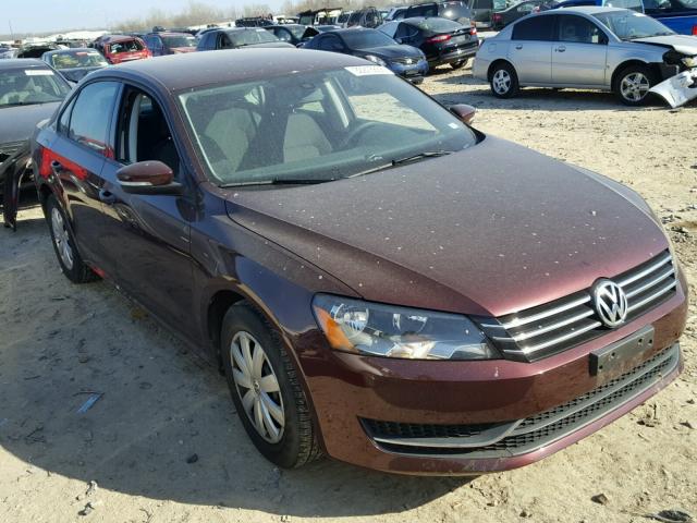 1VWAP7A38DC122348 - 2013 VOLKSWAGEN PASSAT S MAROON photo 1