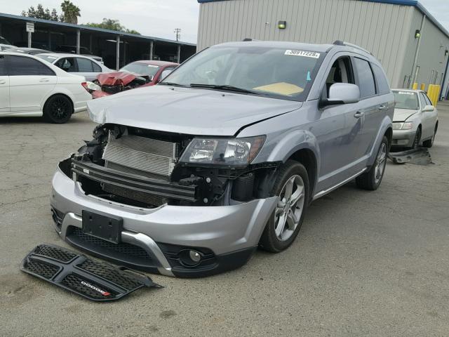 3C4PDCGG8HT613554 - 2017 DODGE JOURNEY CR SILVER photo 2