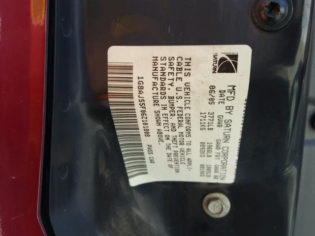 1G8AJ55F06Z101808 - 2006 SATURN ION LEVEL 红色 照片 10