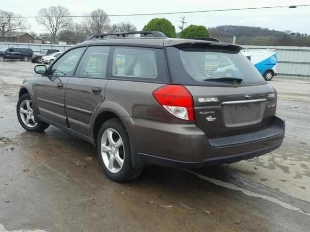 4S4BP60C297316095 - 2009 SUBARU OUTBACK BROWN photo 3