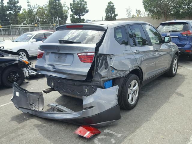 5UXWX5C52CL720377 - 2012 BMW X3 XDRIVE2 GRAY photo 4