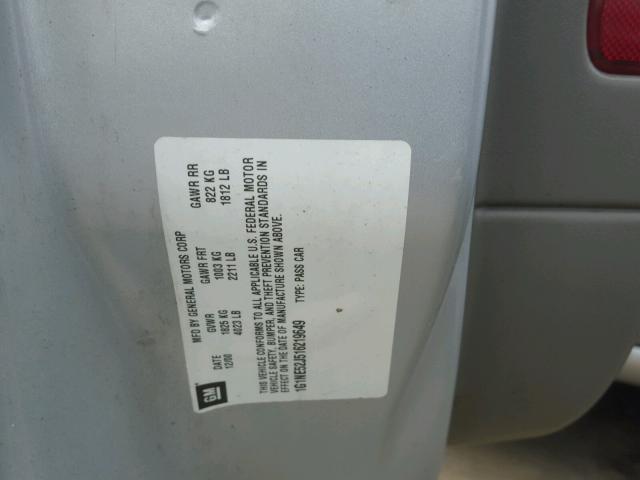 1G1NE52J516219649 - 2001 CHEVROLET MALIBU LS SILVER photo 10