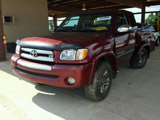 5TBBT441X3S368075 - 2003 TOYOTA TUNDRA ACC BURGUNDY photo 2