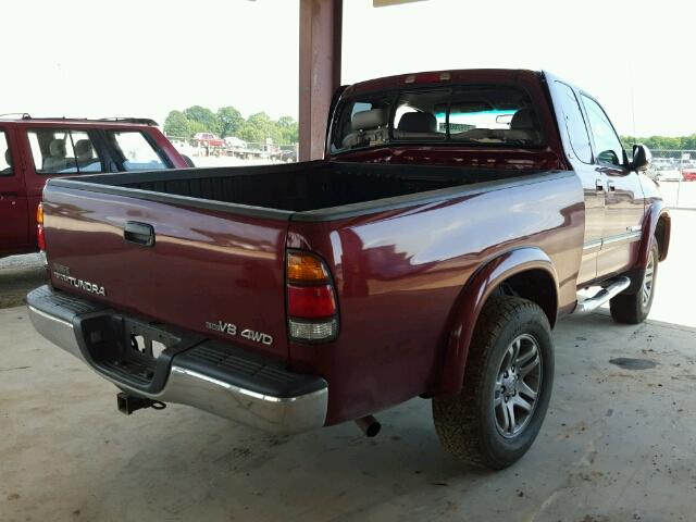 5TBBT441X3S368075 - 2003 TOYOTA TUNDRA ACC BURGUNDY photo 4