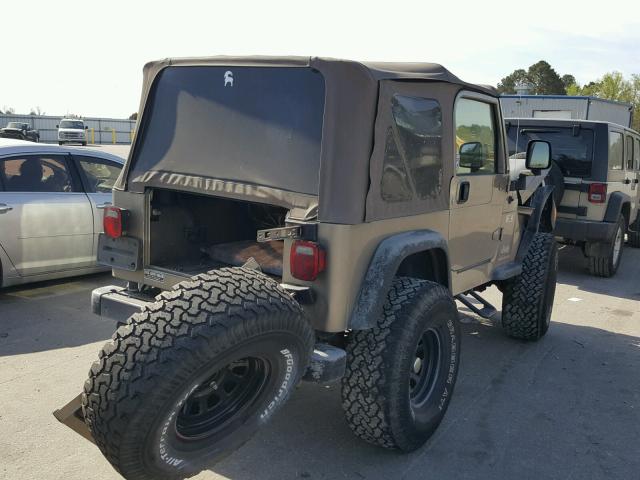 1J4FA39S84P757569 - 2004 JEEP WRANGLER X TAN photo 4