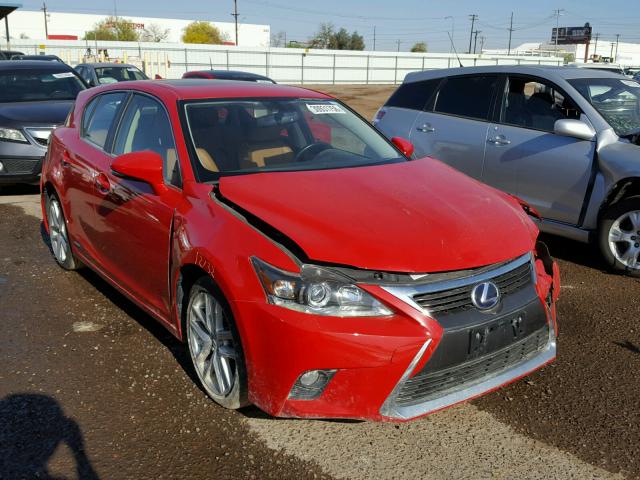 JTHKD5BH1G2262569 - 2016 LEXUS CT 200 RED photo 1