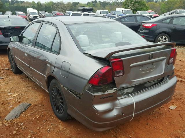 2HGES155X5H616691 - 2005 HONDA CIVIC LX SILVER photo 3