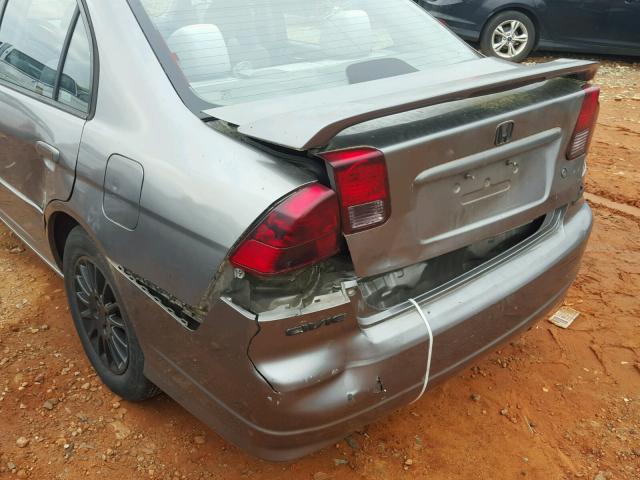 2HGES155X5H616691 - 2005 HONDA CIVIC LX SILVER photo 9