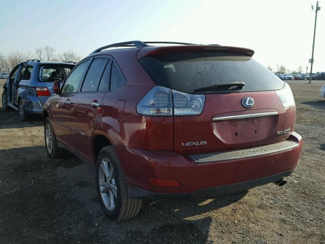 JTJHW31U782046152 - 2008 LEXUS RX 400H RED photo 3