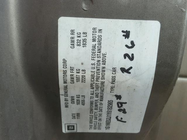 1G1NE52J1Y6182965 - 2000 CHEVROLET MALIBU LS 棕色 照片 10