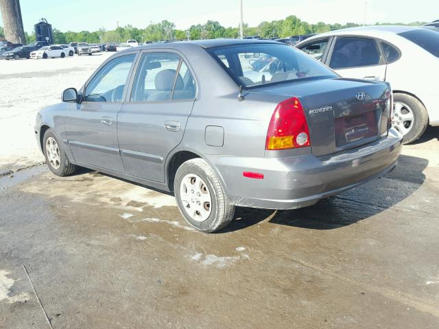 KMHCG45C25U623537 - 2005 HYUNDAI ACCENT GL GRAY photo 3