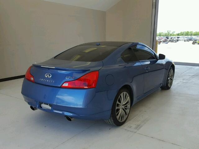 JN1CV6EL9DM980298 - 2013 INFINITI G37 BLUE photo 4