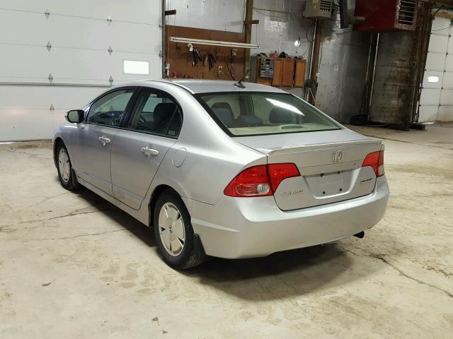 JHMFA36237S006910 - 2007 HONDA CIVIC HYBR SILVER photo 3