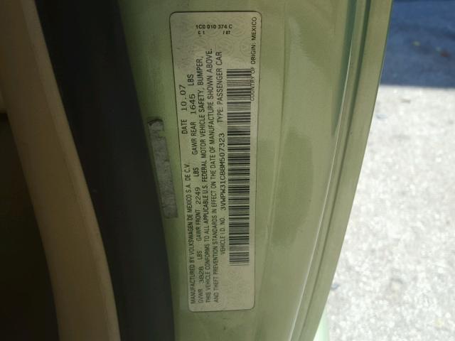 3VWPW31C88M507323 - 2008 VOLKSWAGEN NEW BEETLE 绿色 照片 10