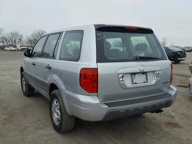 2HKYF18113H528769 - 2003 HONDA PILOT LX SILVER photo 3