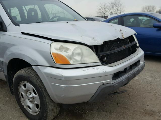 2HKYF18113H528769 - 2003 HONDA PILOT LX SILVER photo 9