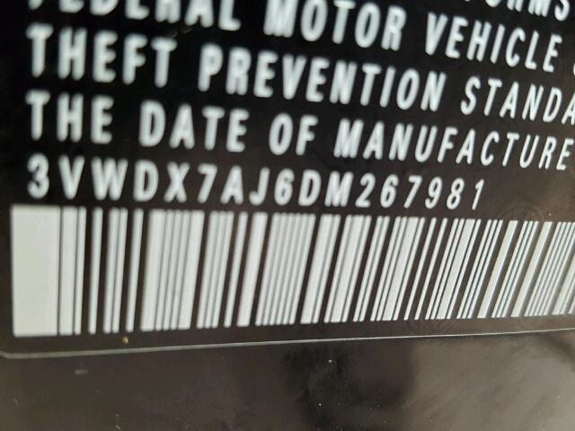 3VWDX7AJ6DM267981 - 2013 VOLKSWAGEN JETTA SE BLACK photo 10