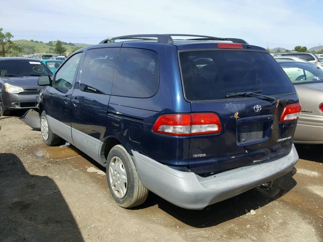 4T3ZF13C92U435552 - 2002 TOYOTA SIENNA LE BLUE photo 3