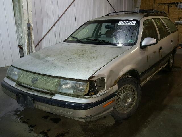 1MEBM55U8KA605420 - 1989 MERCURY SABLE GS SILVER photo 2