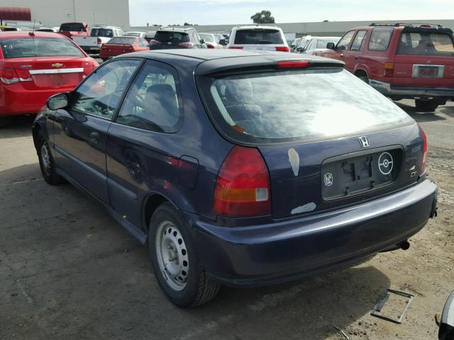 2HGEJ6425VH101539 - 1997 HONDA CIVIC CX BLUE photo 3