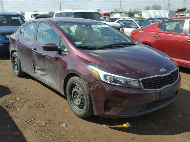 3KPFK4A75HE056705 - 2017 KIA FORTE LX MAROON photo 1