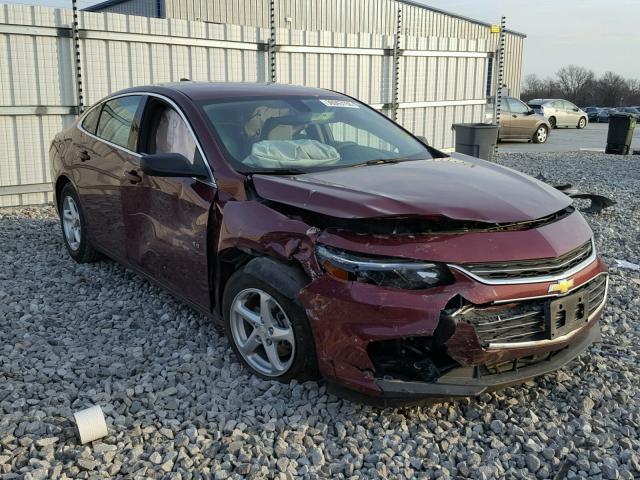 1G1ZB5ST3GF303781 - 2016 CHEVROLET MALIBU LS მუქწითელი ფოტო 1