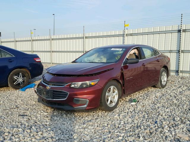 1G1ZB5ST3GF303781 - 2016 CHEVROLET MALIBU LS მუქწითელი ფოტო 2