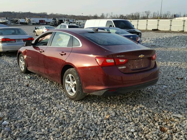 1G1ZB5ST3GF303781 - 2016 CHEVROLET MALIBU LS მუქწითელი ფოტო 3