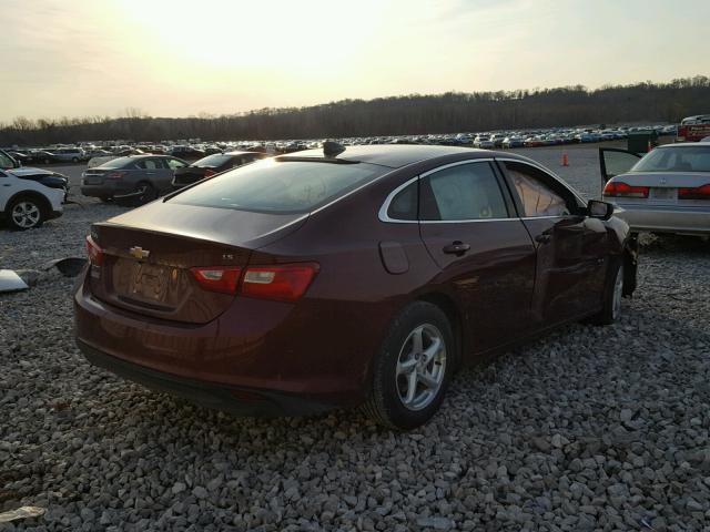 1G1ZB5ST3GF303781 - 2016 CHEVROLET MALIBU LS მუქწითელი ფოტო 4