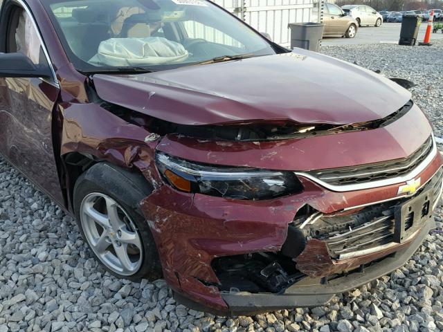 1G1ZB5ST3GF303781 - 2016 CHEVROLET MALIBU LS მუქწითელი ფოტო 9