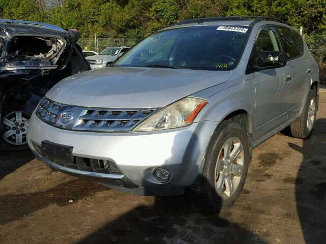 JN8AZ08T47W502532 - 2007 NISSAN MURANO SL SILVER photo 2