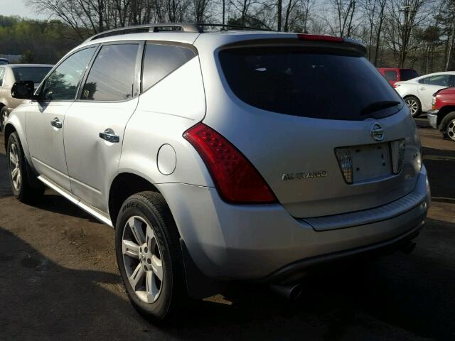 JN8AZ08T47W502532 - 2007 NISSAN MURANO SL SILVER photo 3