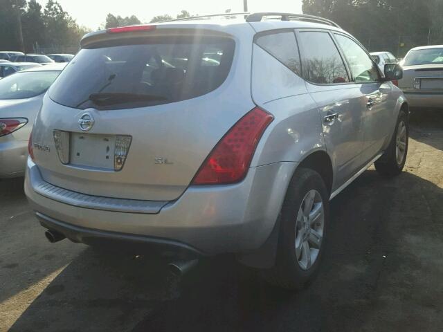 JN8AZ08T47W502532 - 2007 NISSAN MURANO SL SILVER photo 4