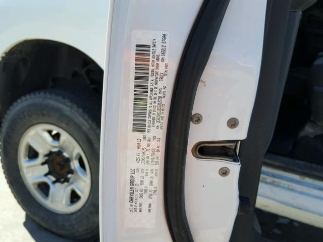 3C6UD5CL8CG312728 - 2012 DODGE RAM 2500 S WHITE photo 10